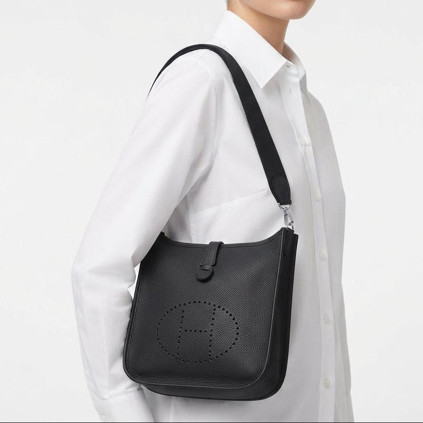 Hermes Perforated H Messenger Bag with Wide Shoulder Strap