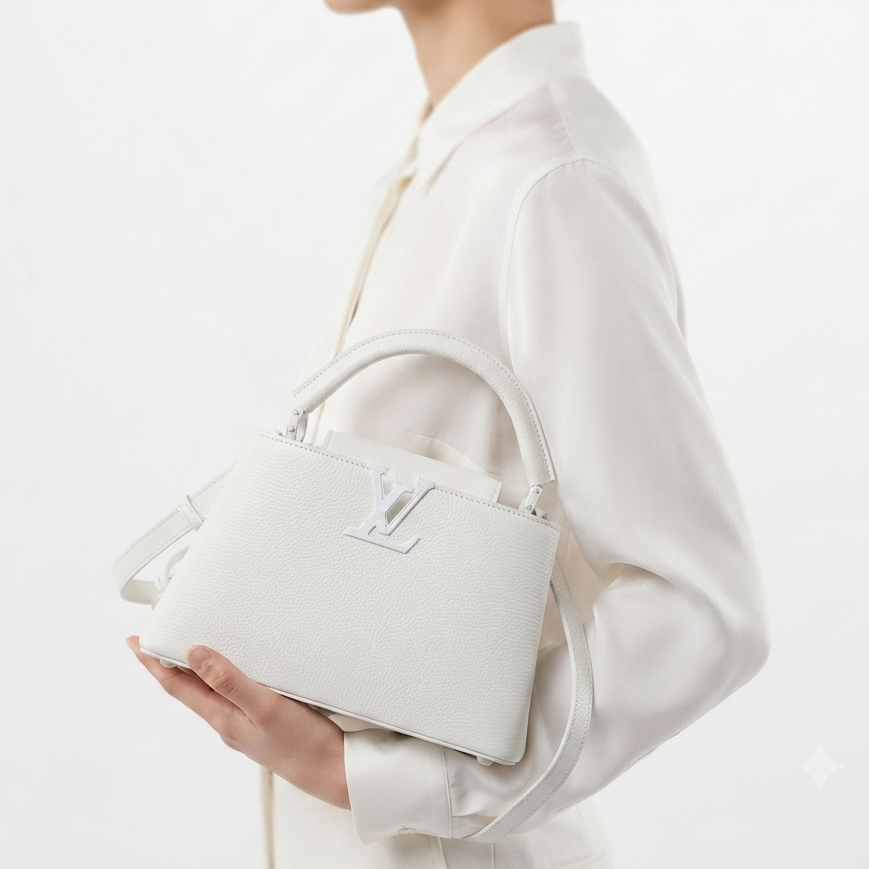 Louis Vuitton Signature White Top Handle Bag