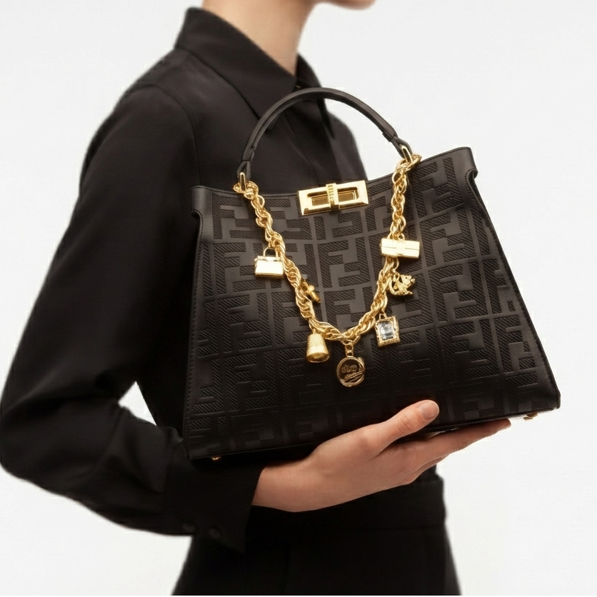 Fendi Mirror Original Quilted Bag with Signature Bell Charm