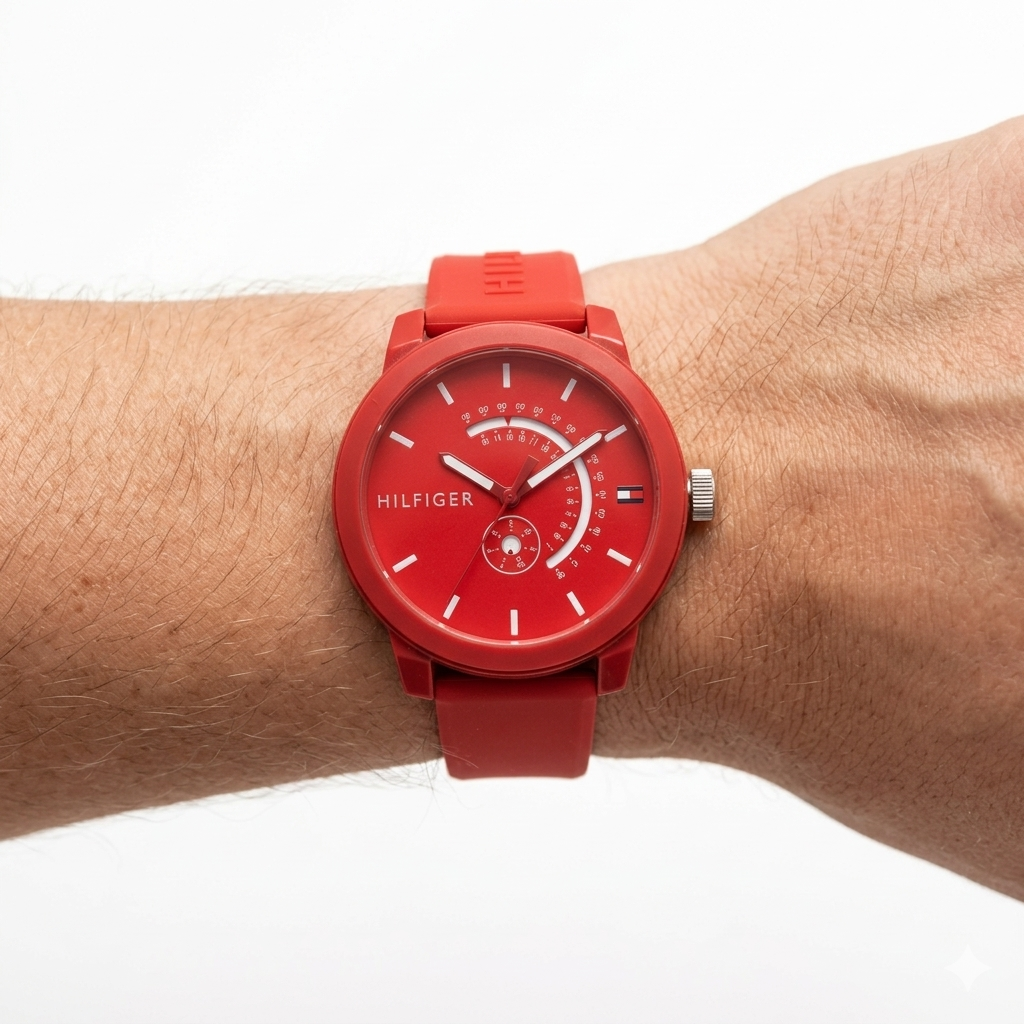 Tommy Hilfiger Bold Red Silicone Sport Watch ⌚🔴✨