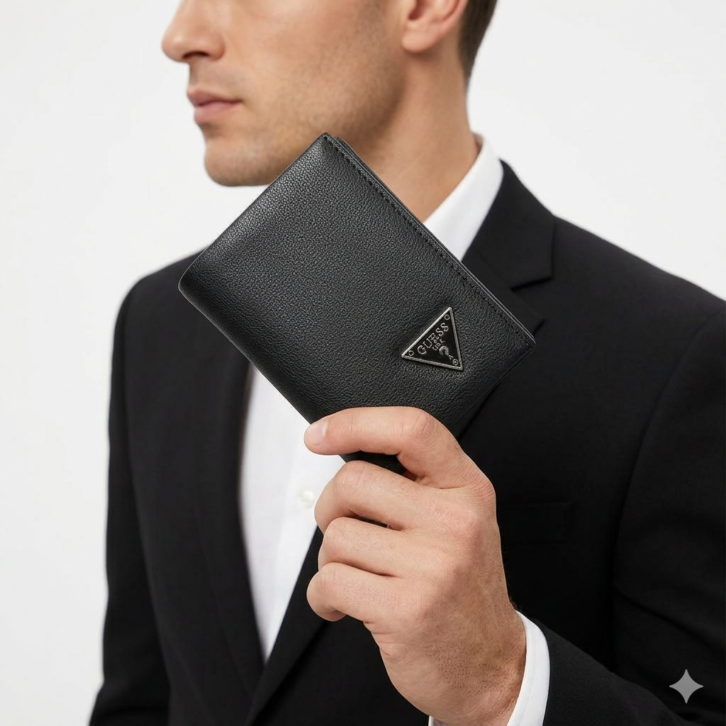 Guess Black Leather Wallet 🖤 Sleek & Stylish