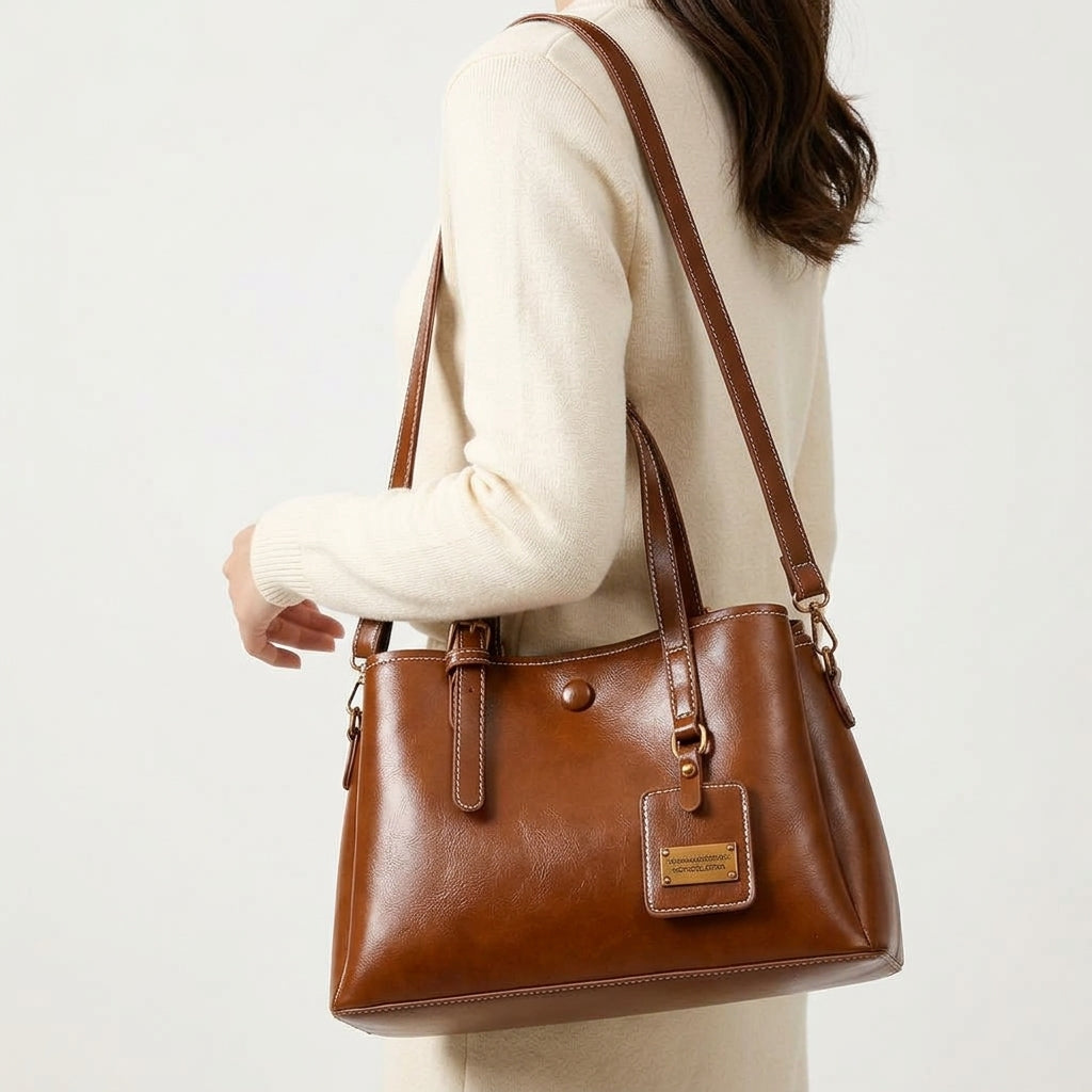 Ladies Collection Signature Tote with Decorative Branding Tag