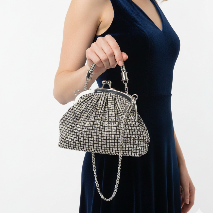Sparkling Rhinestone Kiss-Lock Evening Clutch 💎✨👛