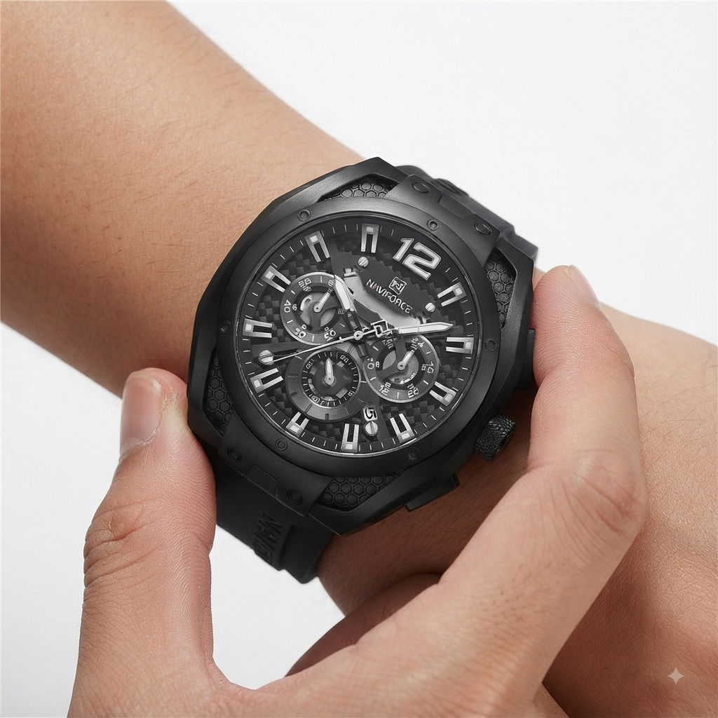 NAVIFORCE  Men Chronograph Watch with Textured Dial