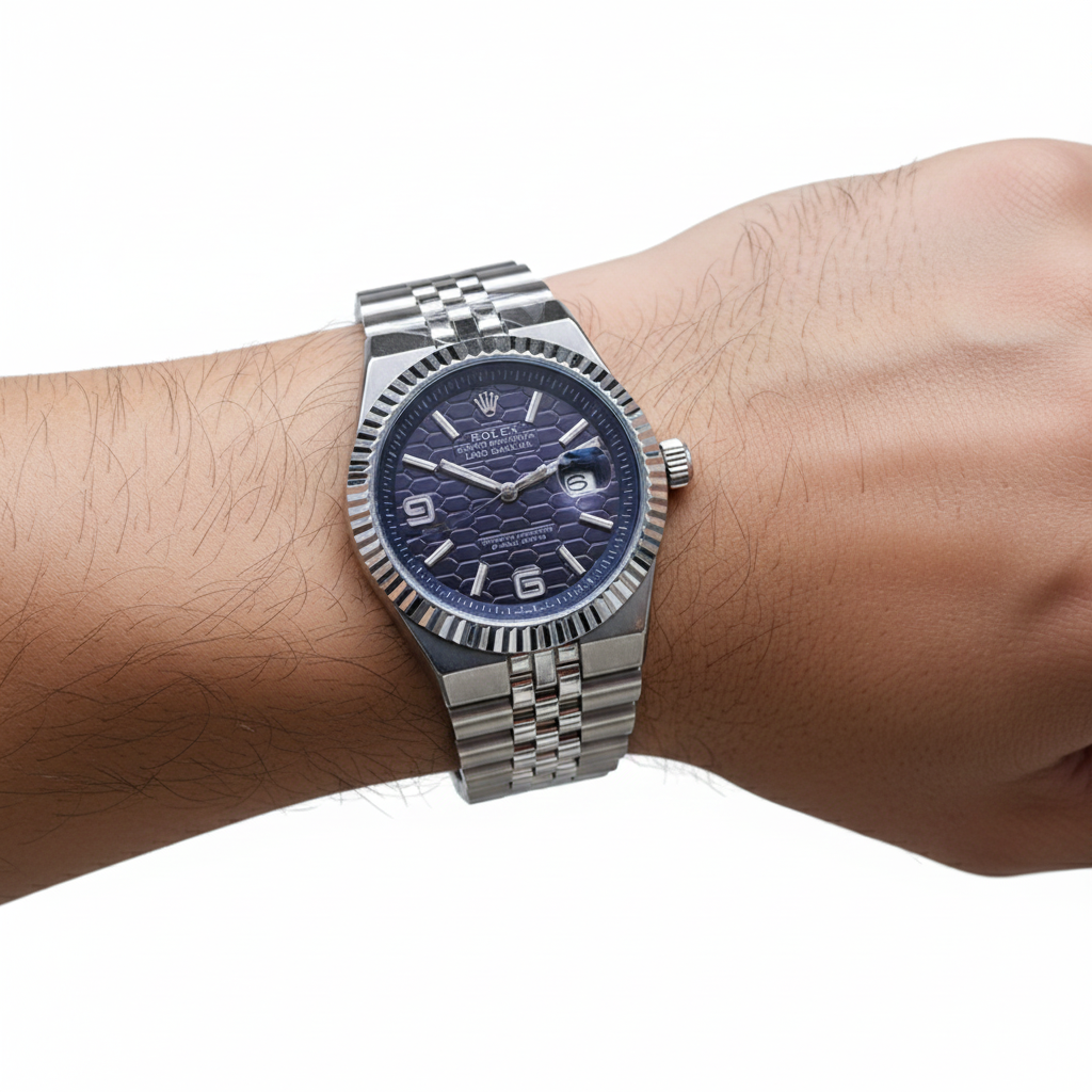 Rolex Oyster Perpetual Land Dweller Luxury Watch with Blue Honeycomb Dial ⌚️💎✨