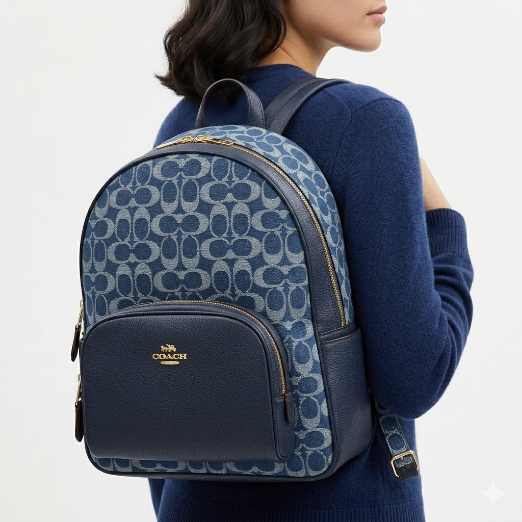 COACH Colorblock Backpack 🎒 Luxe Blue, Brown & Beige