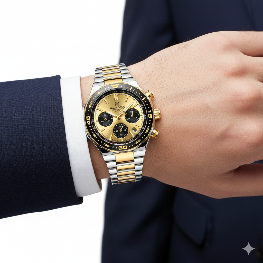 NAVIForce Chronograph Two Tone Luxury Watch ⌚✨🏆