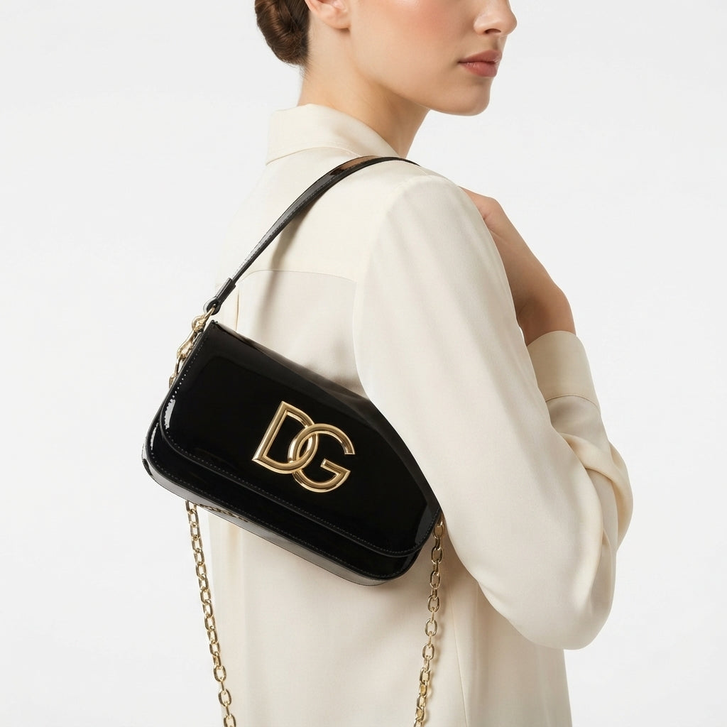 Dolce & Gabbana Sicily Patent Leather Chain Bag
