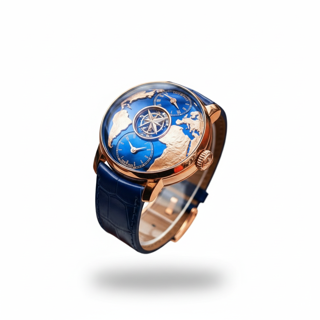 Jacob & Co. Rose Gold World Map Globe Triple Time Zone Watch⌚️🌏✨