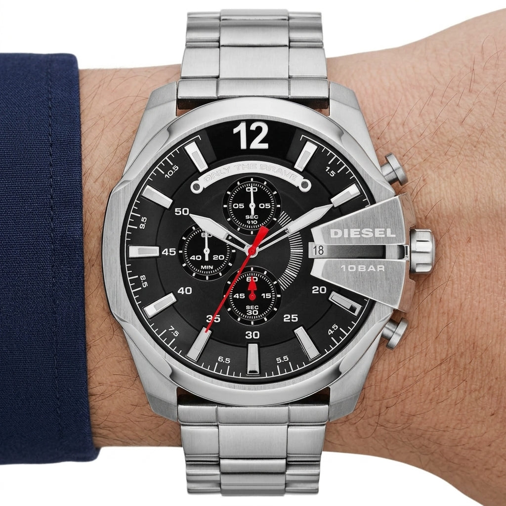 Diesel Mega Chief Gunmetal Stainless Steel Chronograph Watch