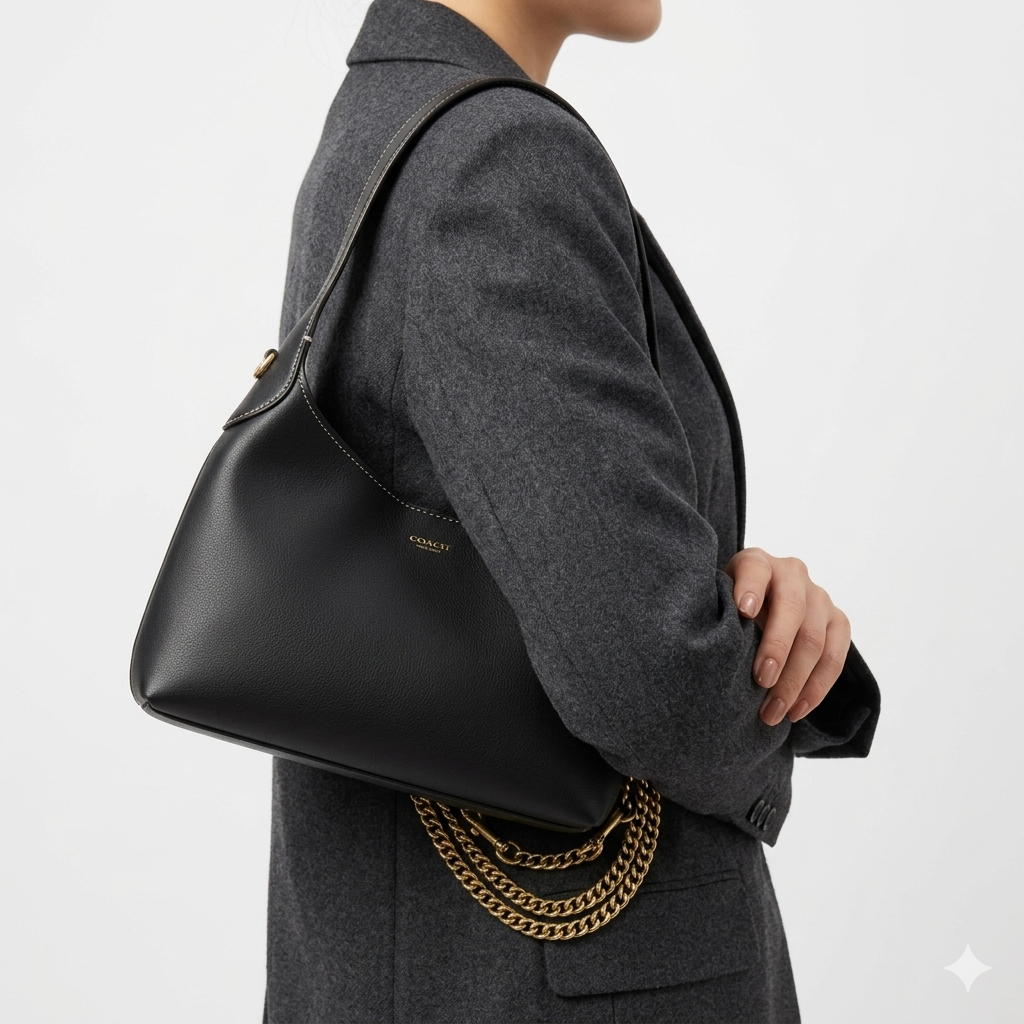 Coach Legacy Bag: Black & Brown Elegance 👜🖤🤎