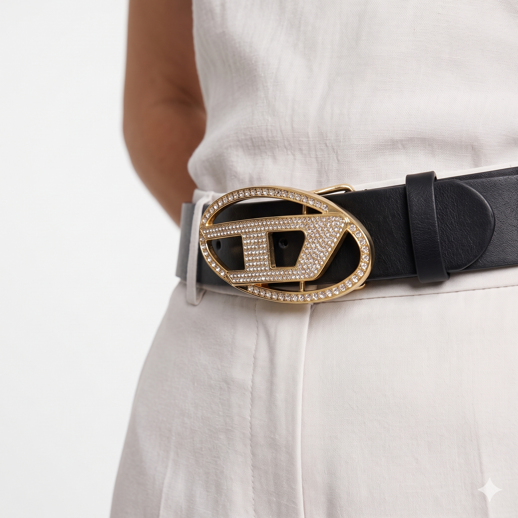 Diesel Interchangeable Buckle Belt Set in Genuine Leather ✨🖤