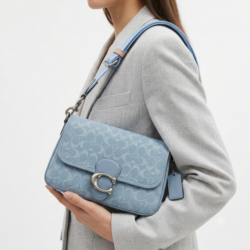 Coach Signature Canvas Crossbody Bag in Light Blue 🦋✨