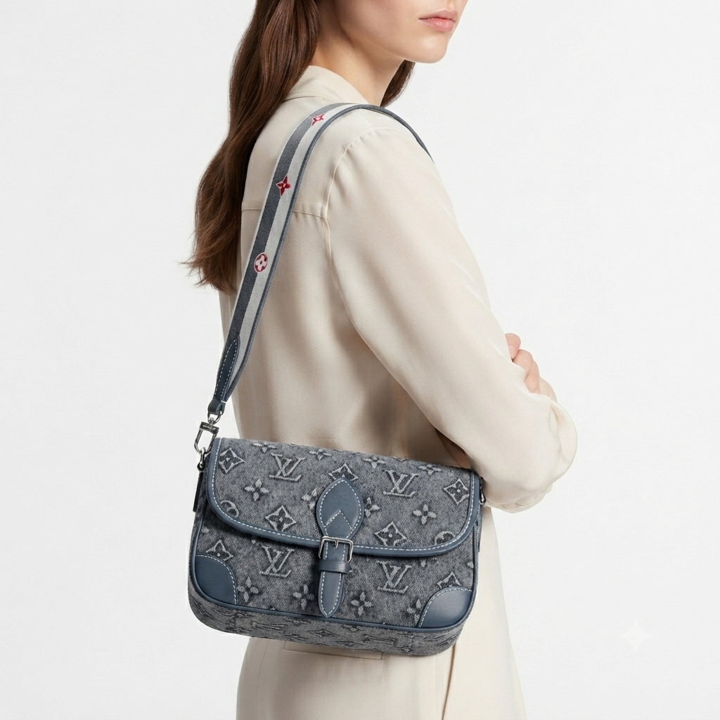Louis Vuitton Monogram Denim Buckle Crossbody Bag 👜✨