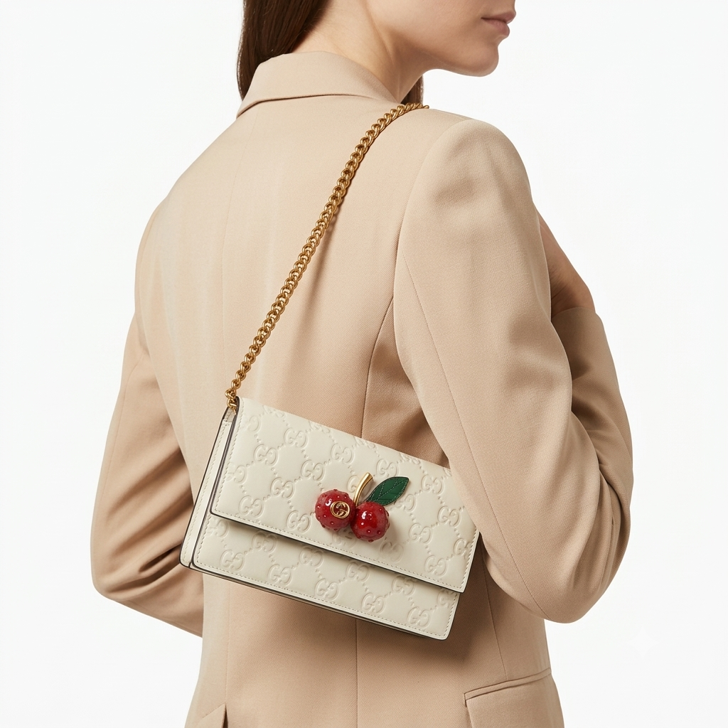 Gucci Cherry Embellished Chain Bag 🍒✨