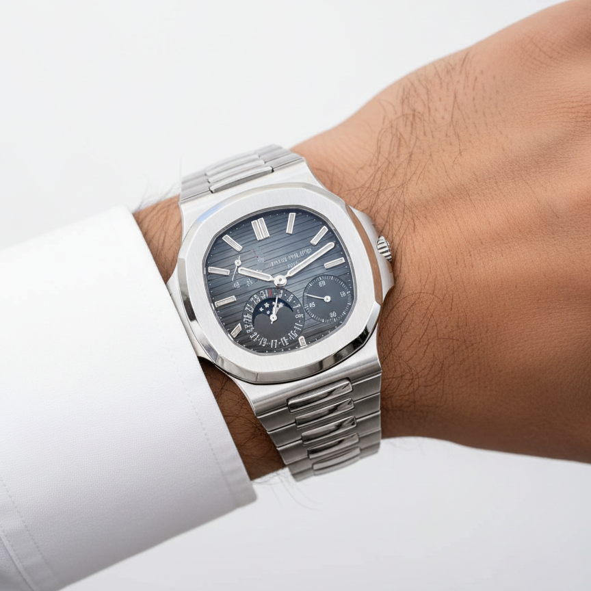 Patek Philippe Nautilus Moon Phase Watch ⌚✨🌙