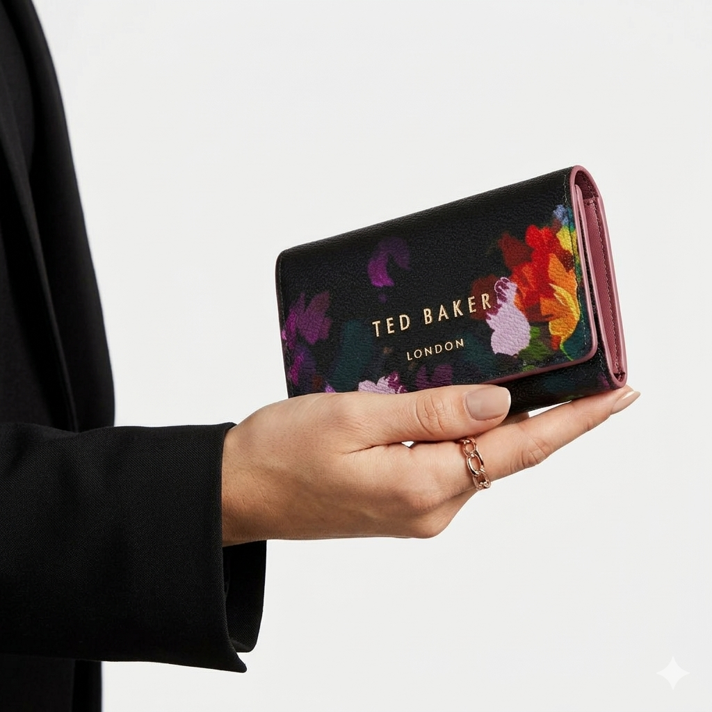 Ted Baker Black & White Floral Wallet Dangerous Beauty 🌹🖤