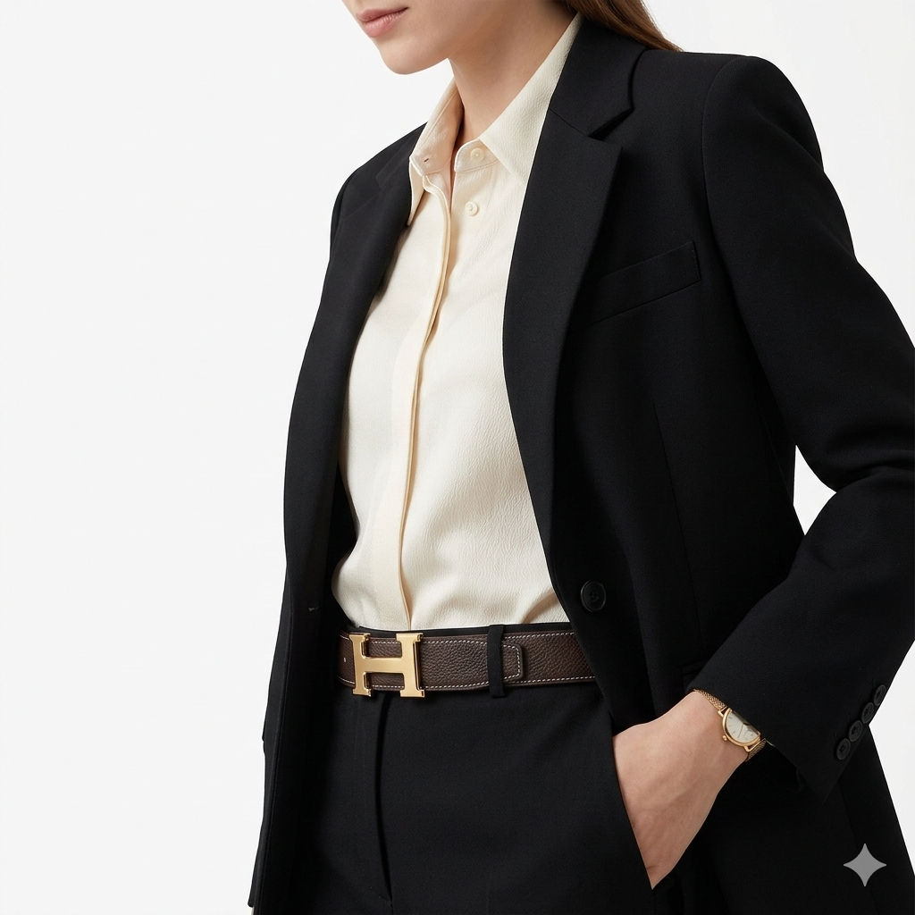 Hermès Constance Leather Belt Set with Dual Gold and Silver H Buckles ベルト 🐎💼✨