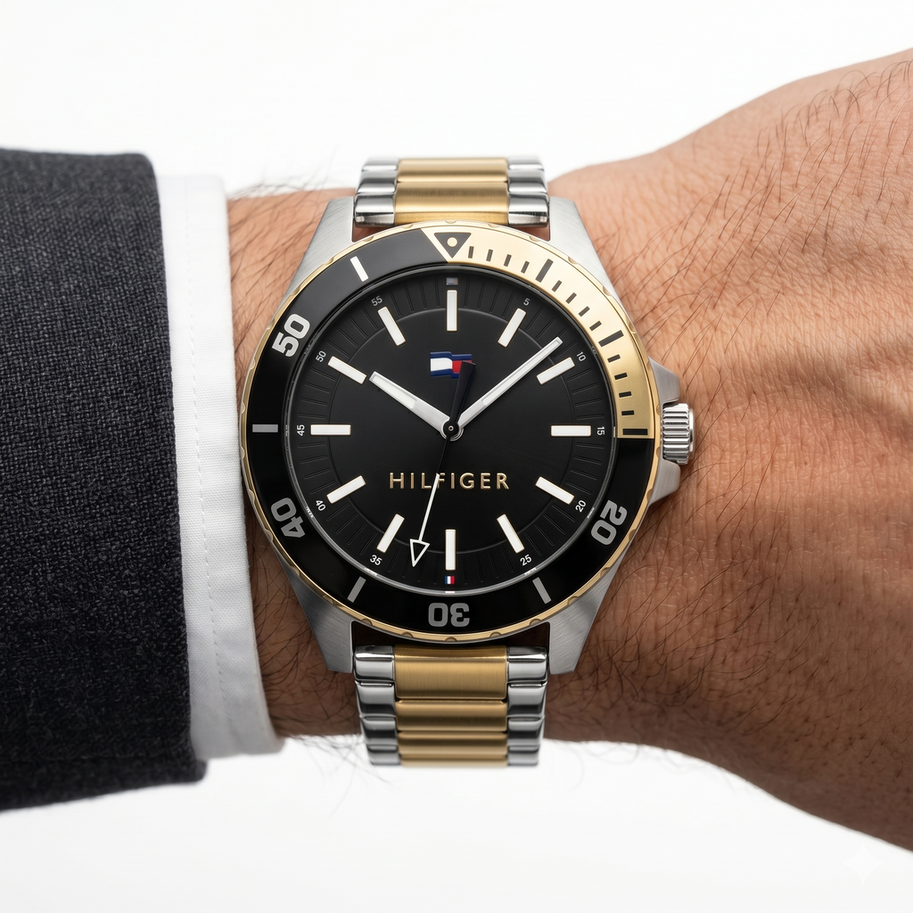 Tommy Hilfiger Gold-Tone & Silver Watch ⏱️✨