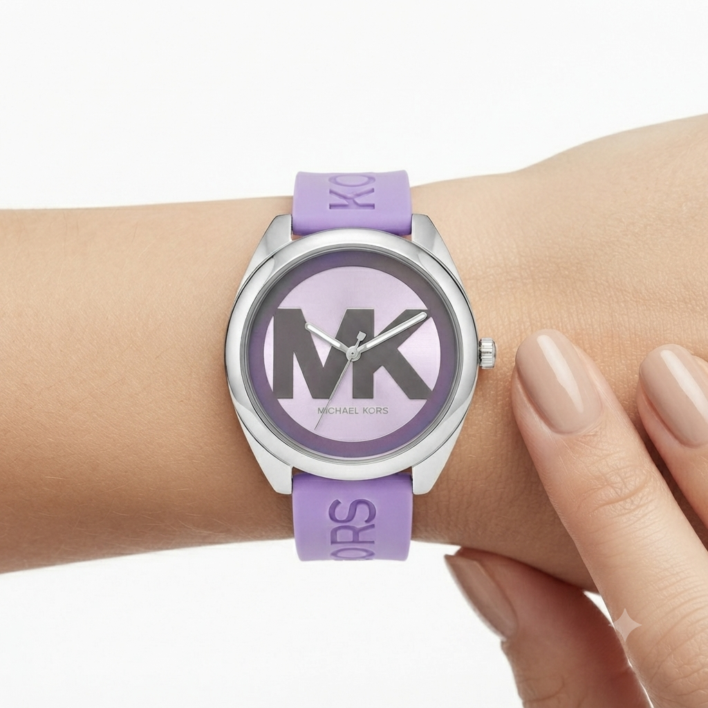 Michael Kors Vibrant Blue Silicone Logo Watch