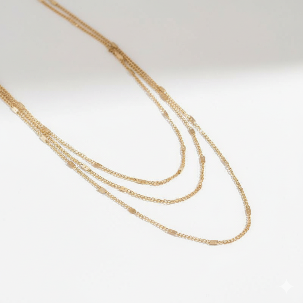 Gold-Tone Layered Dainty Chain Necklace Set ✨🔗🌟
