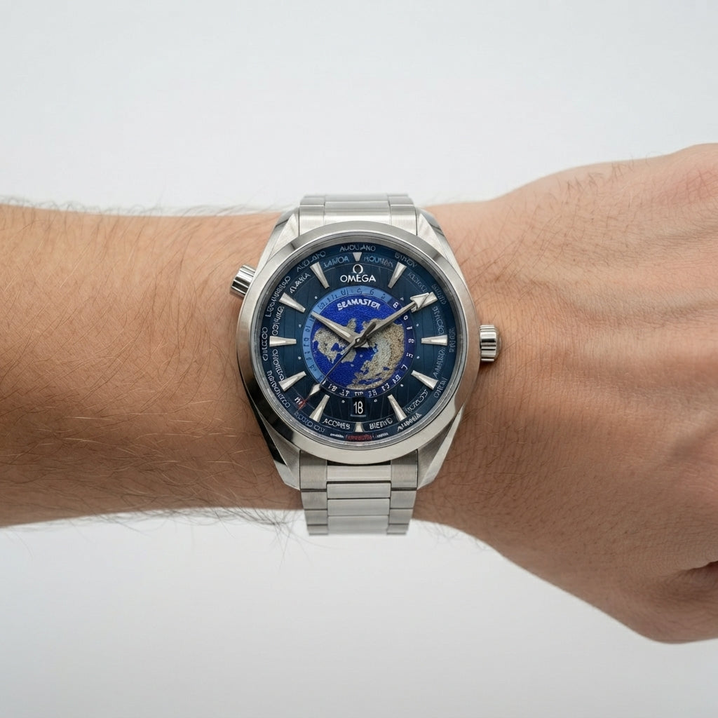Omega Seamaster Worldtimer Stainless Steel Blue Dial Watch