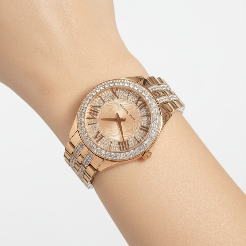 Michael Kors Rose Gold Crystal Pave Watch ⌚✨💖