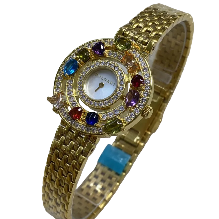 Bulgari Allegra Multi-Gemstone Gold Cocktail Watch 💎🌈✨
