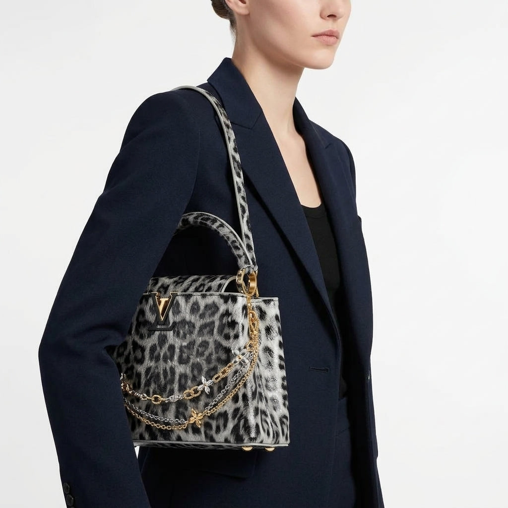 Louis Vuitton Leopard Print Chain Handle Bag