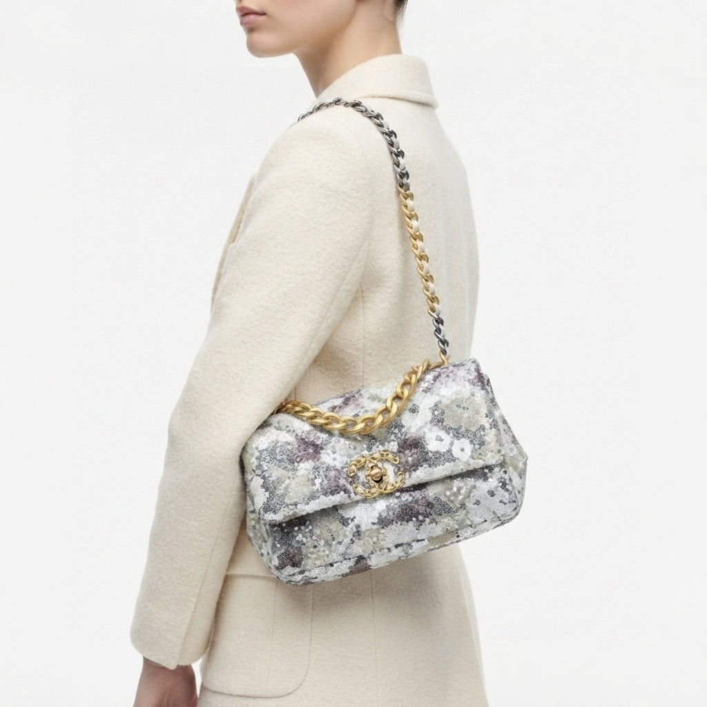 Chanel Multi-Color Sequin Flap Bag with Chain Strap