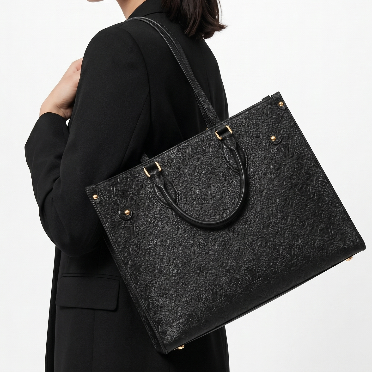 Louis Vuitton Inspired Monogram Tote Bag in Classic Black 👜✨