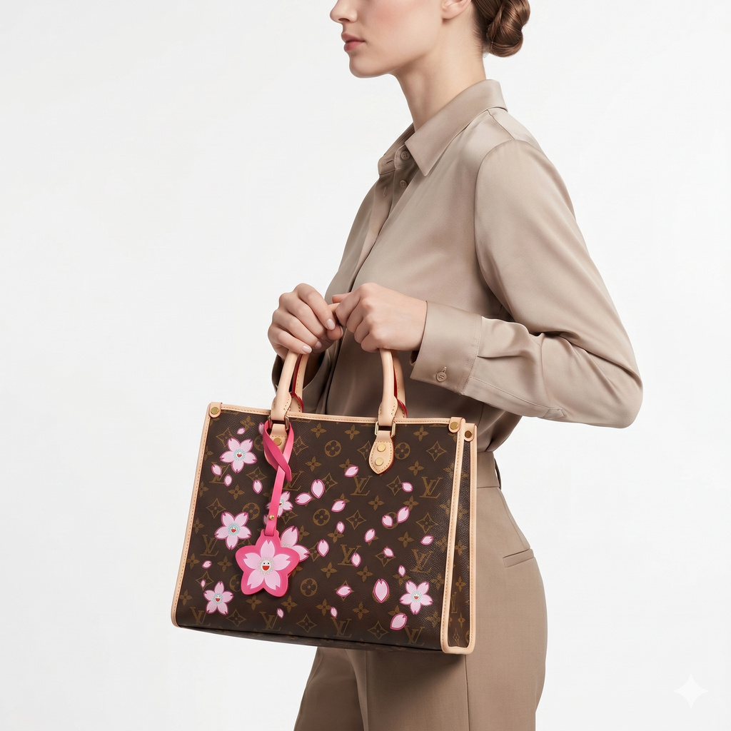 Louis Vuitton Cherry Blossom Monogram Tote with Flower Charm 🌸👜