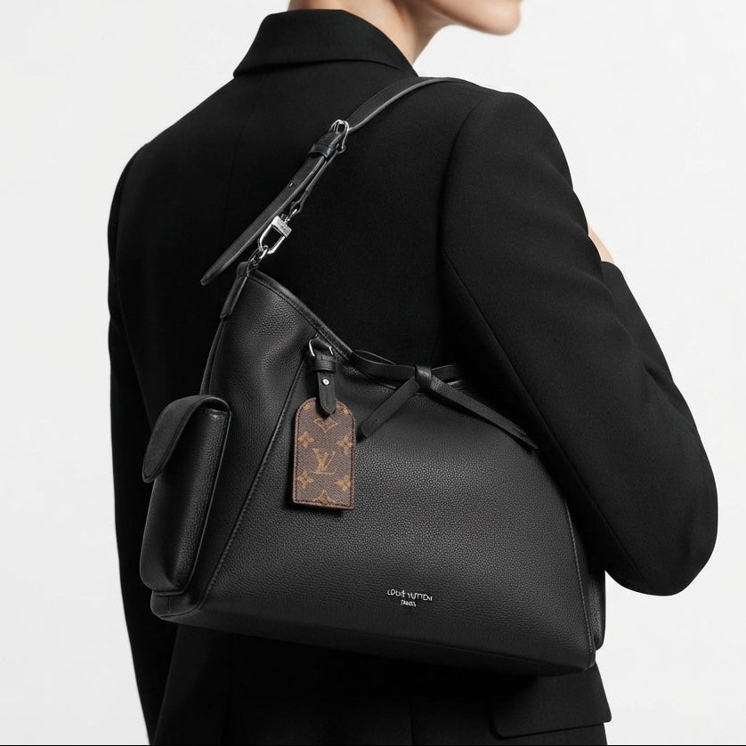 Louis Vuitton Mirror Original Black Vegan Leather Shoulder Bag