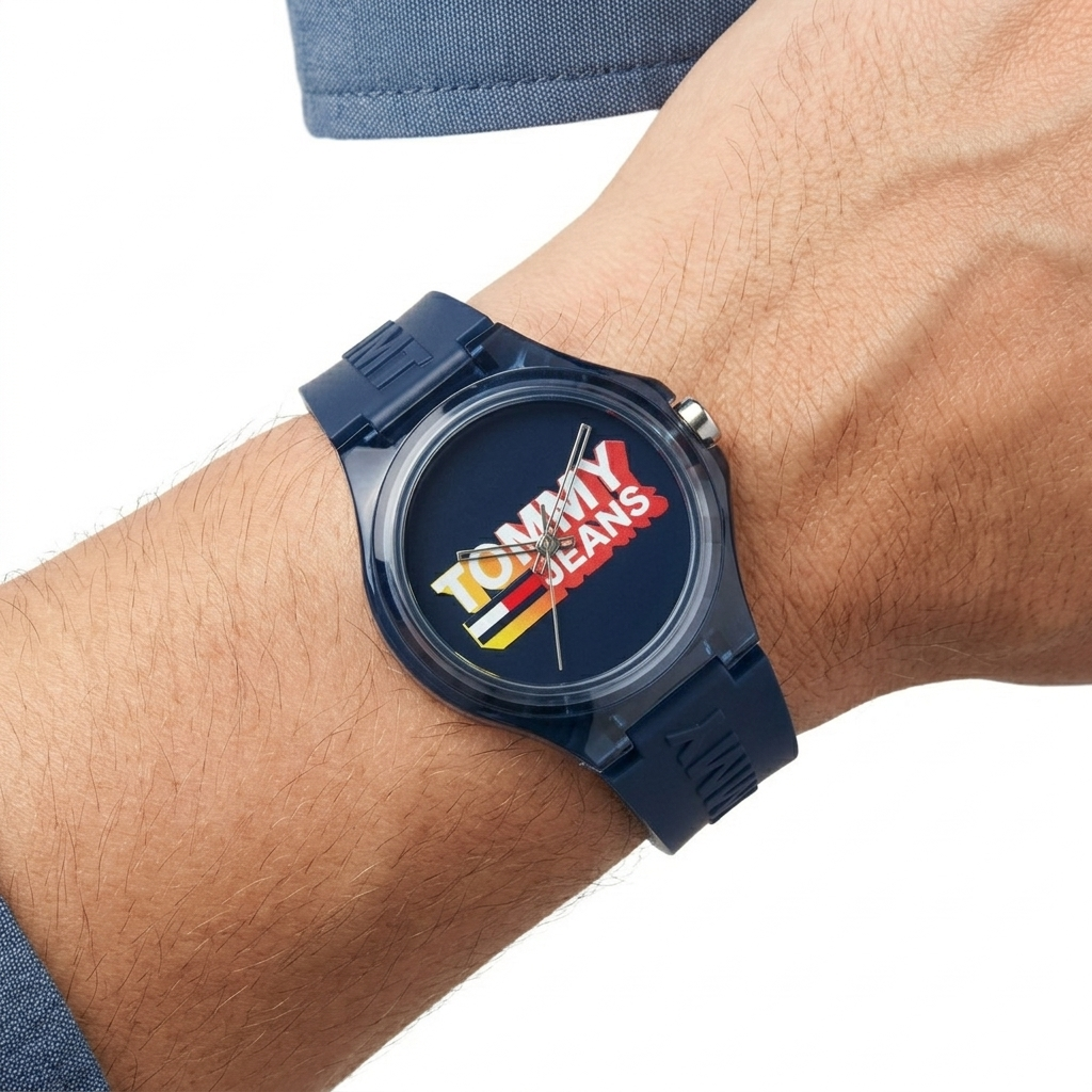 Tommy Jeans Translucent Blue Analog Logo Watch ⌚️💙✨