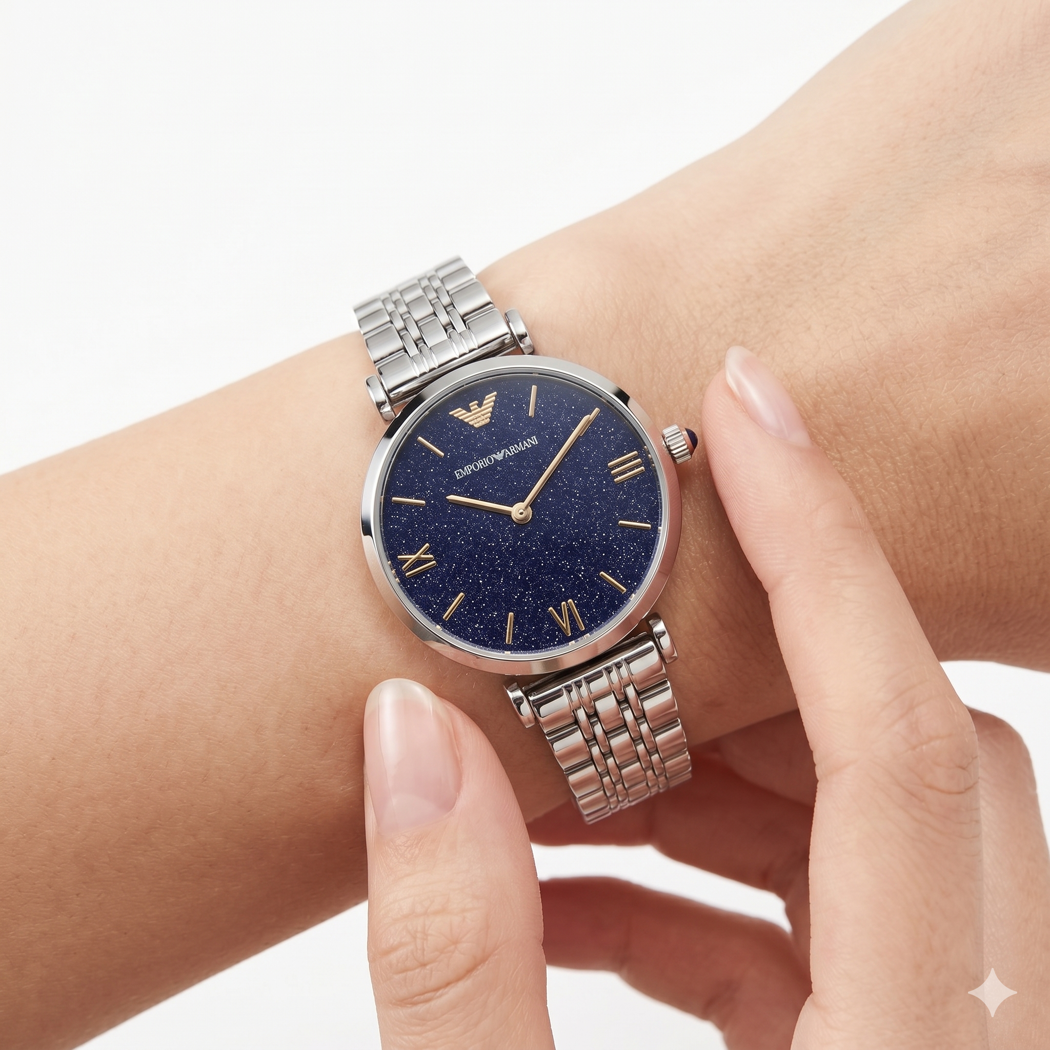 Emporio Armani Silver-Tone Stainless Steel Watch ⌚✨