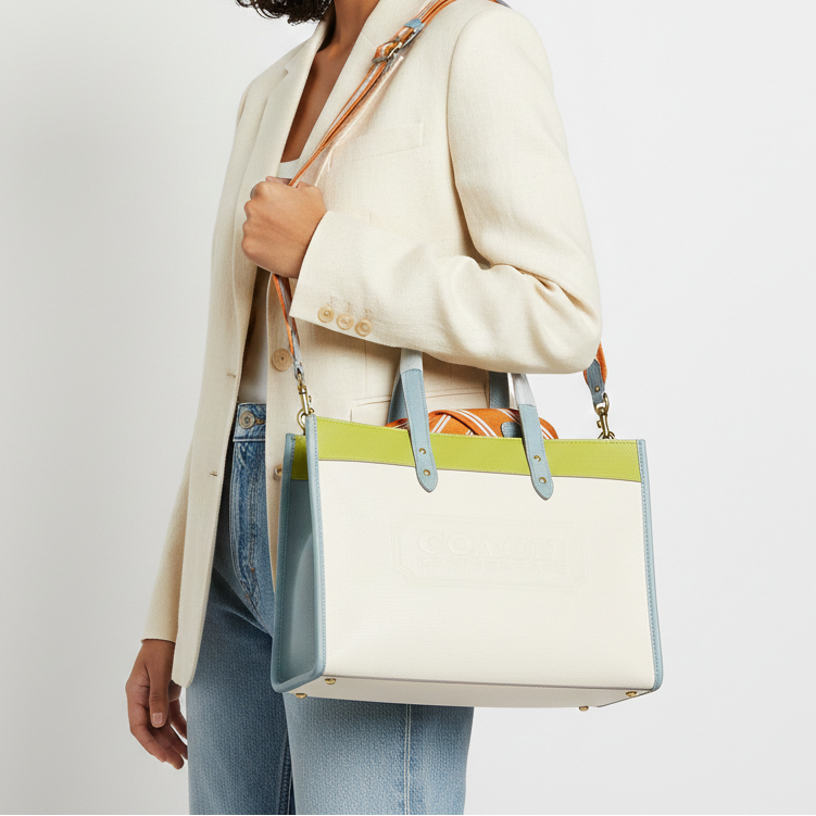 COACH Leatherware Field Tote in Colorblock Leather 👜🎨✨