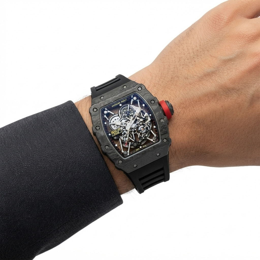 Richard Mille RM35-02 RAFA Skeleton Watch with Red Crown Detail ⌚🔴