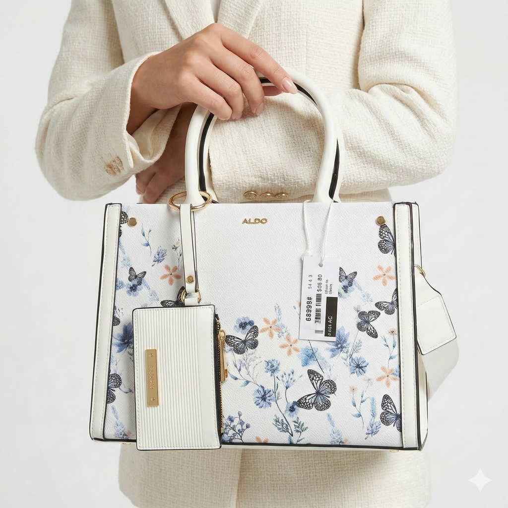 Aldo White Bag 🤍 Elegant Handbag with Dust Bag