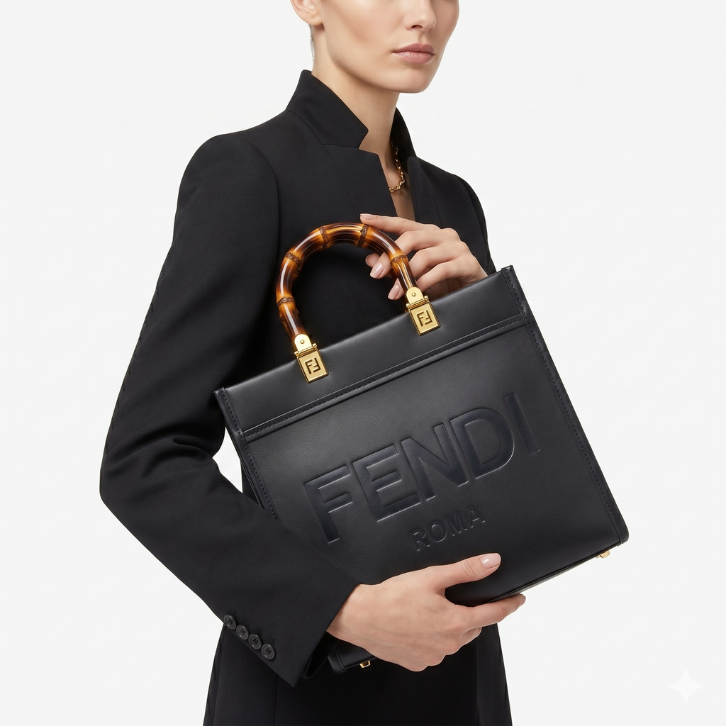 Fendi Chic Handbag: Black & Brown Elegance 👜🖤🤎