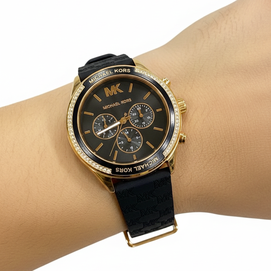 Michael Kors Ritz Chronograph Gold Tone Watch ⌚️✨🖤