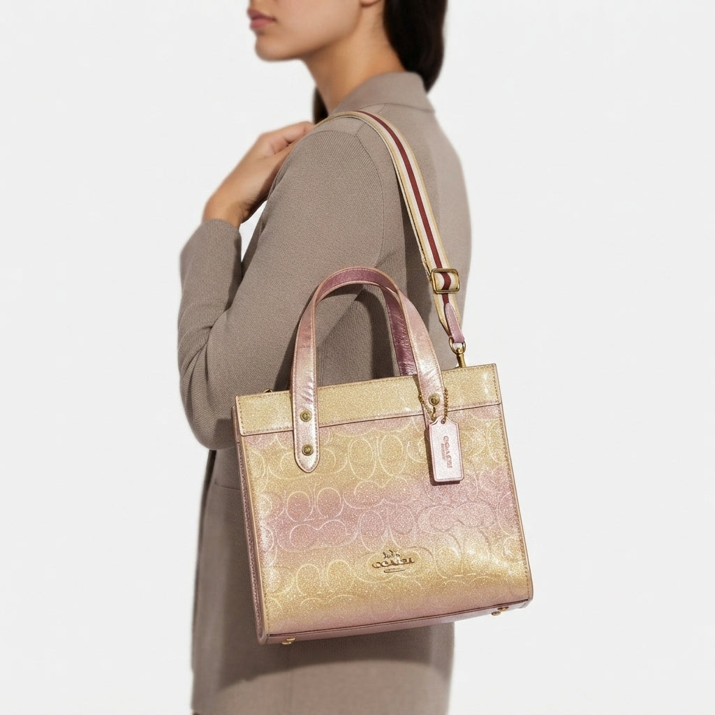 Coach Signature Glitter Gradient Tote Bag