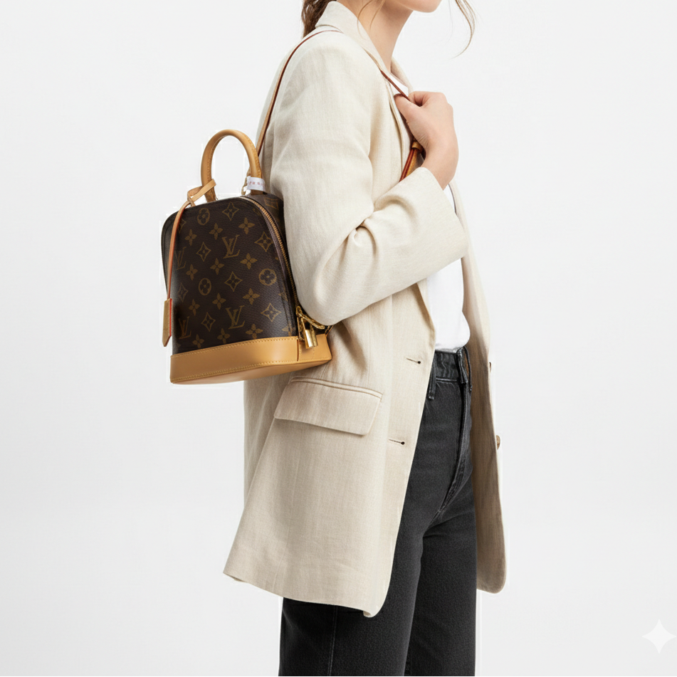 Louis Vuitton Monogram Alma Backpack with Vachetta Trim 👜✨🤎