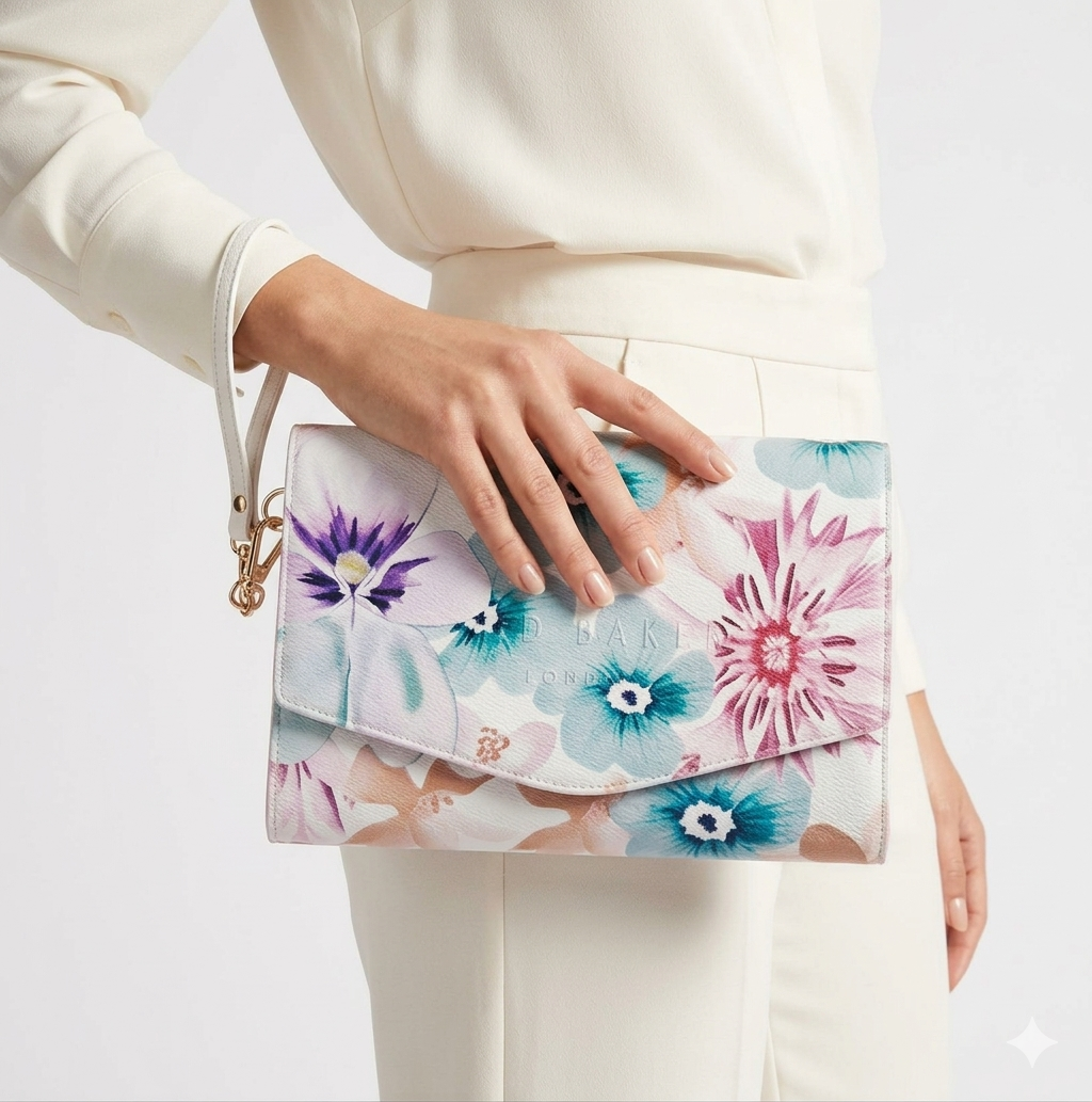 Ted Baker Floral Print Wristlet Pouch Bag🌸👜✨