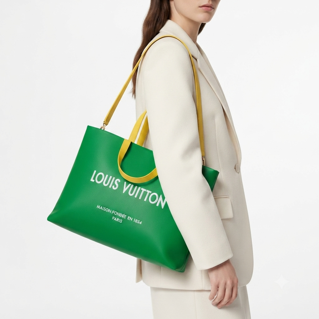 Louis Vuitton Vibrant Green Contrast Tote Bag