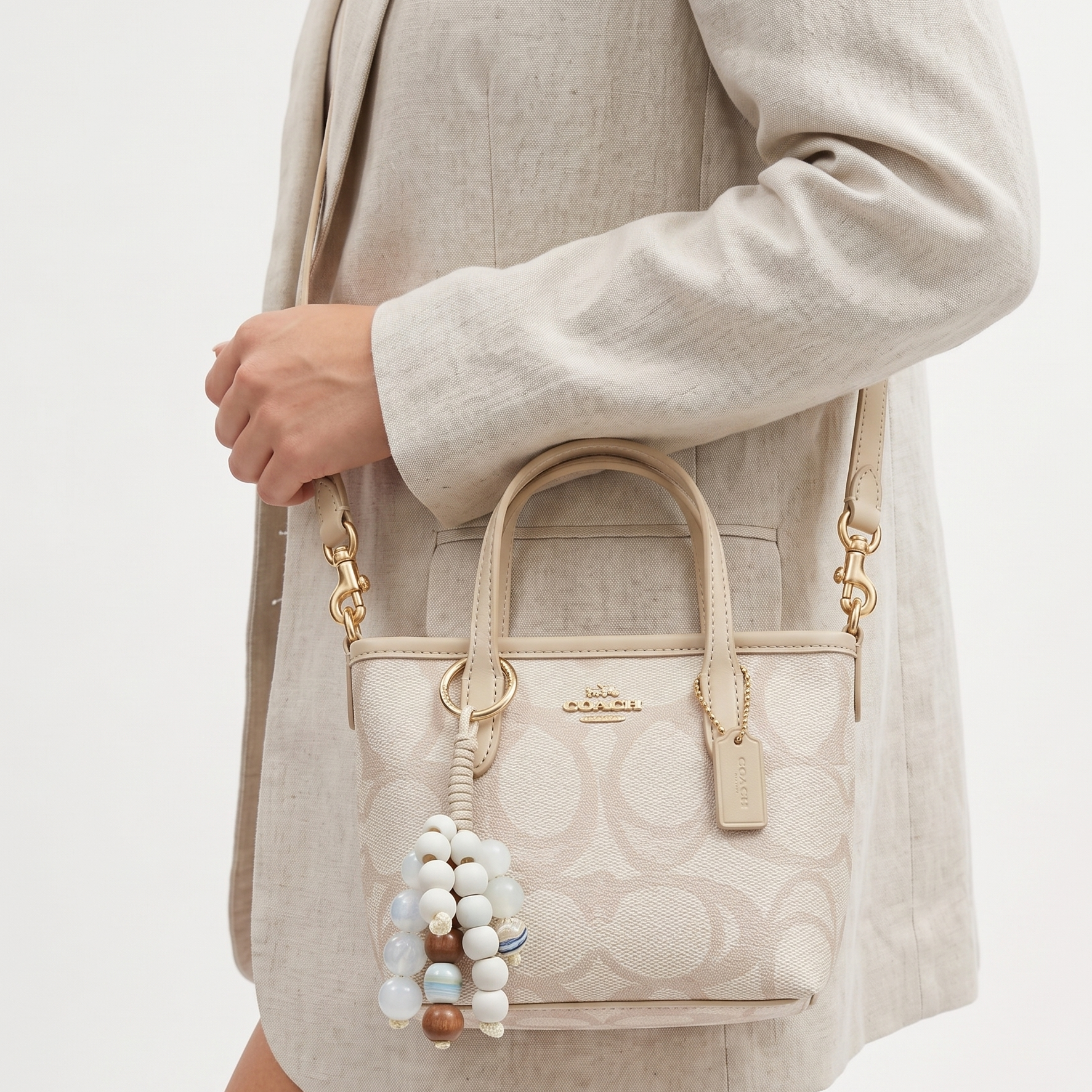 COACH Beige & Brown Satchel Bag 👜✨