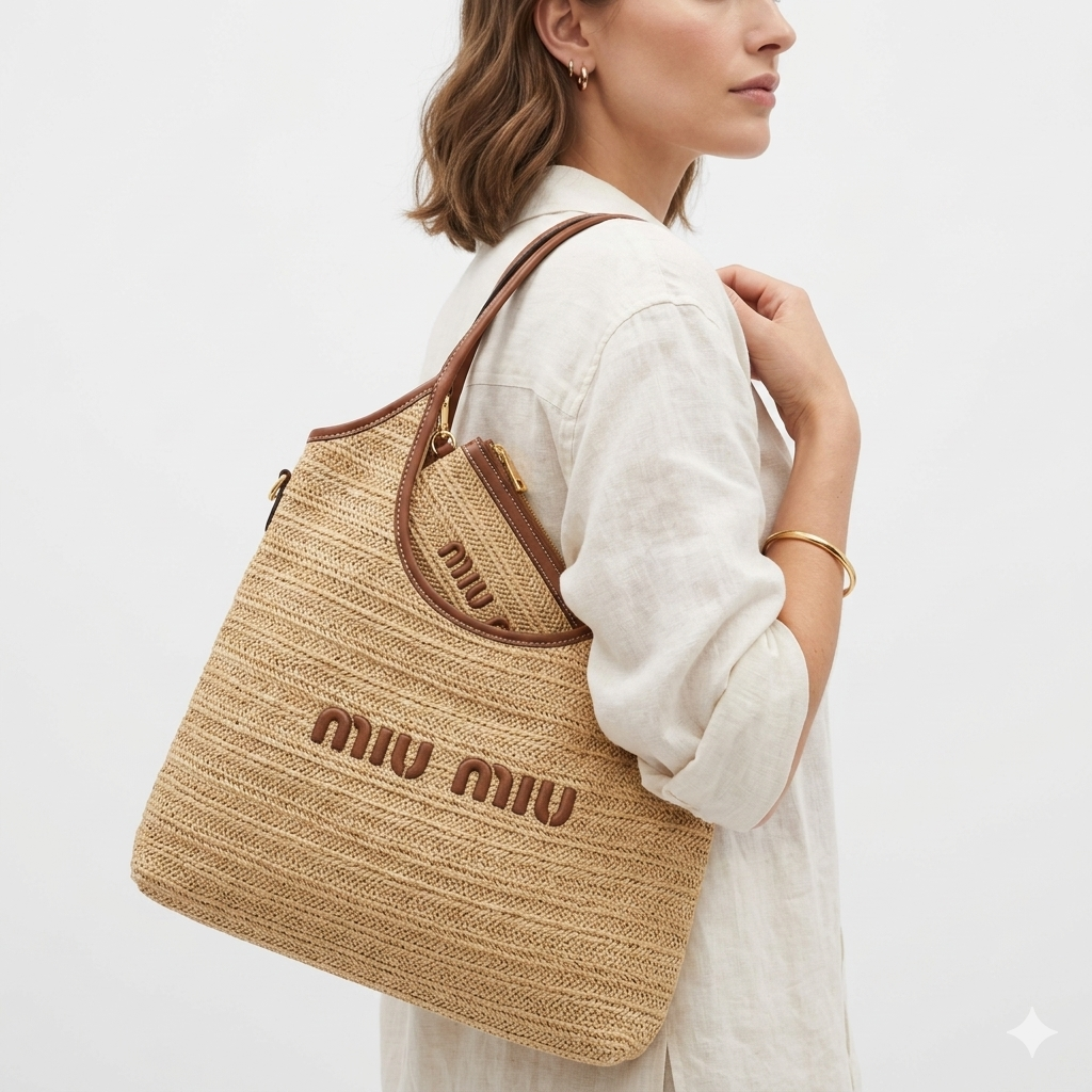 MIU MIU Beige & Black Tote 👜 Chic Carryall 🖤
