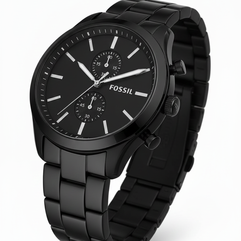 Fossil Men's Black Chronograph Watch ⌚️🖤✨