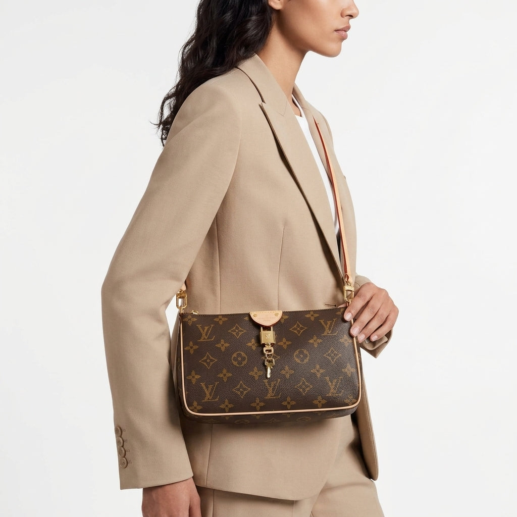 Louis Vuitton Monogram Canvas Pochette with Versatile Strap