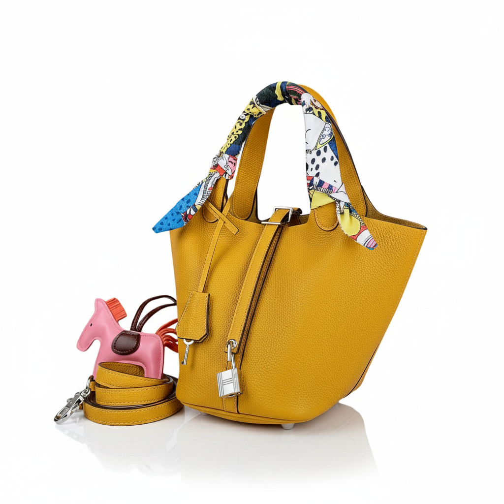 Hermès Picotin Mini Bucket Bag Grained Leather Yellow ☀️🐴🧡