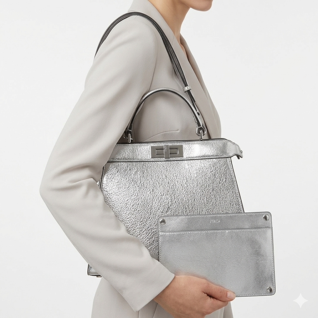 Fendi Silver Bag 👜 Chic Metallic Glamour ✨